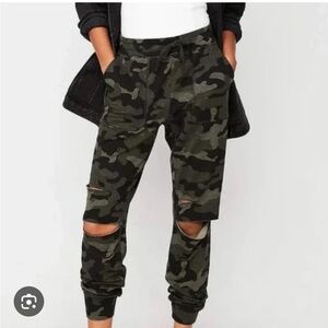 Express Distressed Camo Joggers